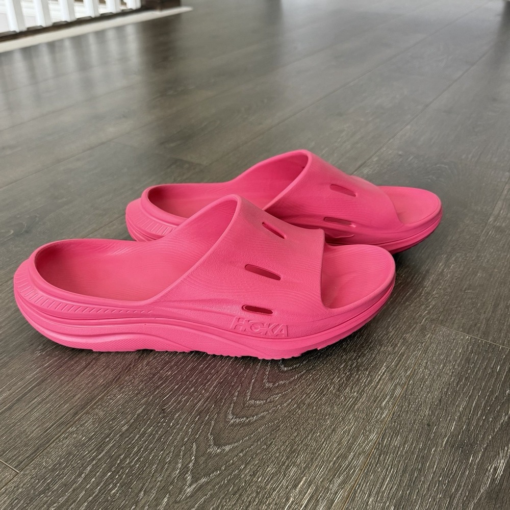 HOKA One One Ora Recovery Slides 3 Mens 12 Womens 13 Pink Athleisure Sporty